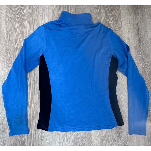 Smartwool|Womens|1/4‎ Zip Pullover|100% Merino Wool|Blue w/Black|SZ M - Picture 9 of 10